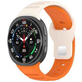For Samsung Galaxy Watch8 / 8 Classic xDfind Round Dots Silver Stud Buckle Silicone Watch Band(Orange Starlight)