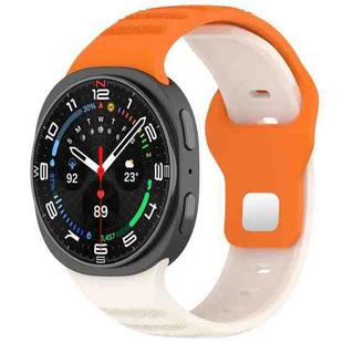 For Samsung Galaxy Watch8 / 8 Classic xDfind Round Dots Silver Stud Buckle Silicone Watch Band(Starlight Orange)