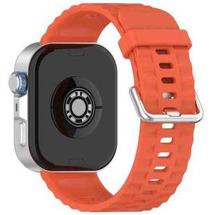 For Huawei Watch Fit4 Pro / Fit4 / Fit3 xDfind Silver Buckle Solid Color Silicone Watch Band(Orange)