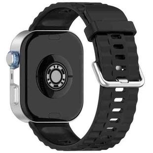 For Huawei Watch Fit4 Pro / Fit4 / Fit3 xDfind Silver Buckle Solid Color Silicone Watch Band(Black)