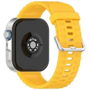 For Huawei Watch Fit4 Pro / Fit4 / Fit3 xDfind Silver Buckle Solid Color Silicone Watch Band(Yellow)