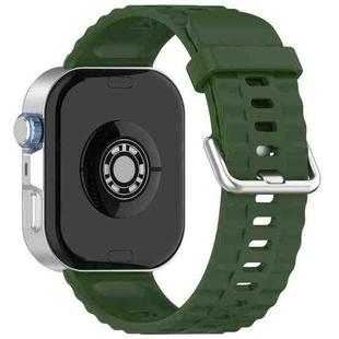 For Huawei Watch Fit4 Pro / Fit4 / Fit3 xDfind Silver Buckle Solid Color Silicone Watch Band(Army Green)