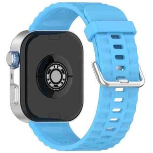 For Huawei Watch Fit4 Pro / Fit4 / Fit3 xDfind Silver Buckle Solid Color Silicone Watch Band(Sky Blue)