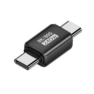 240W 80Gbps Type-C Full Function Adapter, Model:Straight Head Male to Male(Black)