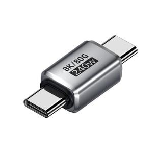 240W 80Gbps Type-C Full Function Adapter, Model:Straight Head Male to Male(Silver)