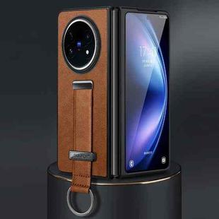For vivo X Fold5 SULADA PC Hybrid Leather Texture Skin Feel Shockproof Phone Case(Brown)