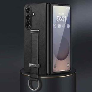 For Samsung Galaxy Z Fold7 5G SULADA PC Hybrid Leather Texture Skin Feel Shockproof Phone Case(Black)