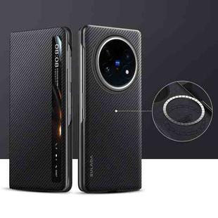 For vivo X Fold5 SULADA Kevlar 600D Texture Smart Window Leather Phone Case(Black)