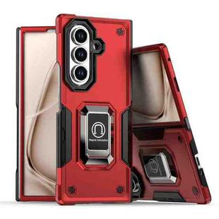 For Samsung Galaxy Z Fold7 Non-slip Shockproof Armor Phone Case with Ring Holder(Red)