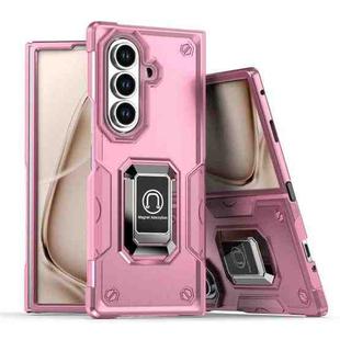 For Samsung Galaxy Z Fold7 Non-slip Shockproof Armor Phone Case with Ring Holder(Pink)
