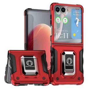 For Samsung Galaxy Z Flip7 Non-slip Shockproof Armor Phone Case with Ring Holder(Red)