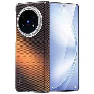 For vivo X Fold5 SULADA Kevlar Woven Texture Magnetic Leather Phone Case(Orange)