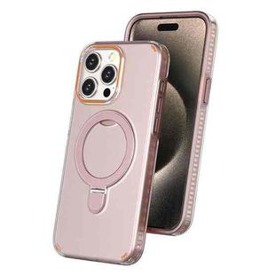 For iPhone 15 Pro Max Colorful 2 in 1 MagSafe Ring Holder Phone Case(Pink)