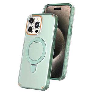 For iPhone 15 Pro Max Colorful 2 in 1 MagSafe Ring Holder Phone Case(Mint Green)