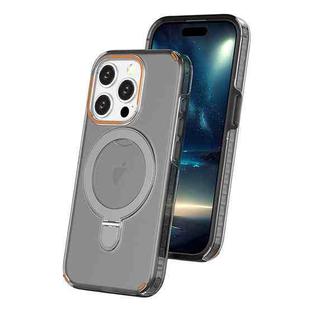 For iPhone 15 Pro Colorful 2 in 1 MagSafe Ring Holder Phone Case(Transparent Black)