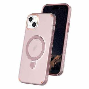 For iPhone 15 Plus Colorful 2 in 1 MagSafe Ring Holder Phone Case(Pink)