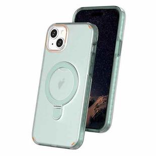 For iPhone 15 Plus Colorful 2 in 1 MagSafe Ring Holder Phone Case(Mint Green)