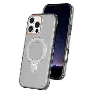 For iPhone 16 Pro Max Colorful 2 in 1 MagSafe Ring Holder Phone Case(Transparent Black)