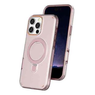 For iPhone 16 Pro Max Colorful 2 in 1 MagSafe Ring Holder Phone Case(Pink)
