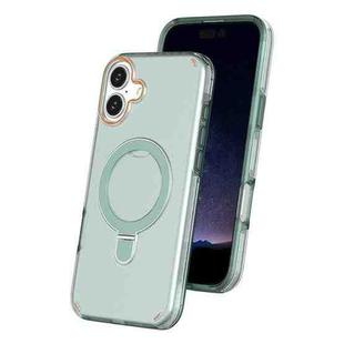 For iPhone 16 Plus Colorful 2 in 1 MagSafe Ring Holder Phone Case(Mint Green)