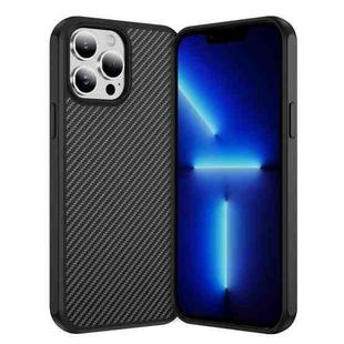 For iPhone 13 Pro Max Carbon Fiber Texture Skin-feel MagSafe Phone Case(Black)