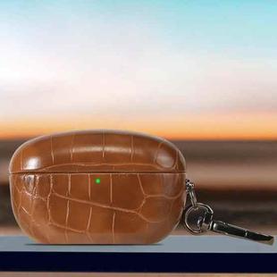 For Sony WF-1000XM5 Candy Color Crocodile Texture Earphone Protective Case(Brown)