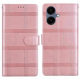 For Samsung Galaxy A06 4G / 5G Embossed Checkered Leather Phone Case(Pink)