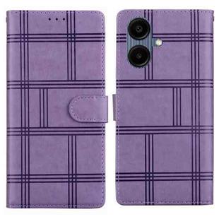 For Samsung Galaxy A07 4G / 5G Embossed Checkered Leather Phone Case(Purple)