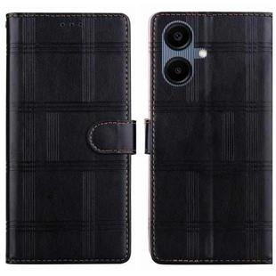 For Samsung Galaxy A07 4G / 5G Embossed Checkered Leather Phone Case(Black)