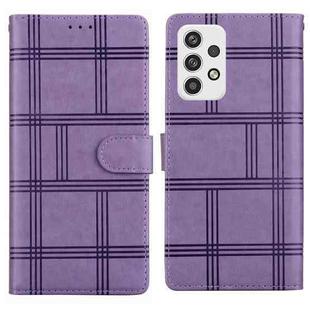 For Samsung Galaxy A13 4G / 5G Embossed Checkered Leather Phone Case(Purple)