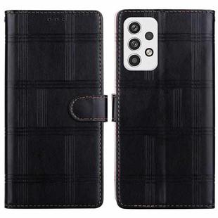 For Samsung Galaxy A32 4G Embossed Checkered Leather Phone Case(Black)