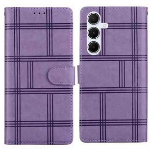 For Samsung Galaxy A15 4G / 5G Embossed Checkered Leather Phone Case(Purple)