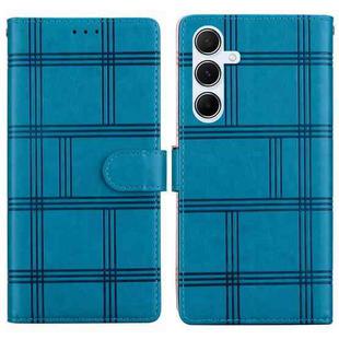 For Samsung Galaxy A24 4G Embossed Checkered Leather Phone Case(Blue)