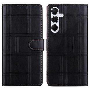 For Samsung Galaxy A25 5G Embossed Checkered Leather Phone Case(Black)