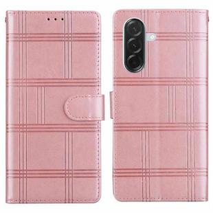 For Samsung Galaxy A26 5G Embossed Checkered Leather Phone Case(Pink)