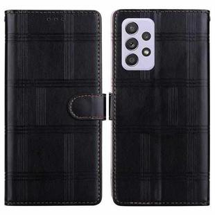 For Samsung Galaxy A53 5G Embossed Checkered Leather Phone Case(Black)
