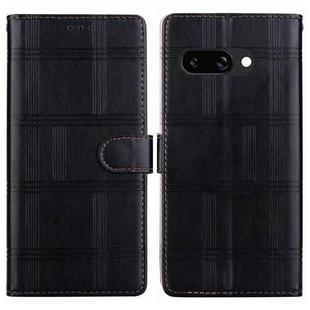 For Google Pixel 9a Embossed Checkered Leather Phone Case(Black)