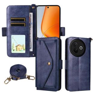 For vivo Y39 5G Global Multi-card Slots Crossbody Cowhide Leather Phone Case(Blue)