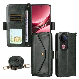 For vivo V50 5G Global / V50e Multi-card Slots Crossbody Cowhide Leather Phone Case(Green)