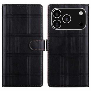 For iPhone 17 Pro Embossed Checkered Leather Phone Case(Black)