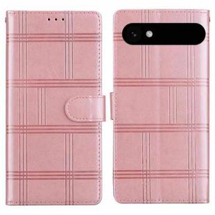 For iPhone 17 Air Embossed Checkered Leather Phone Case(Pink)