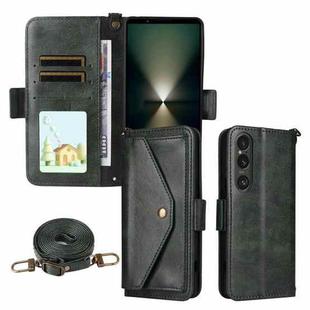 For Sony Xperia 1 VI Multi-card Slots Crossbody Cowhide Leather Phone Case(Green)