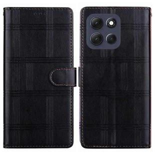For Motorola Moto G86 5G Embossed Checkered Leather Phone Case(Black)