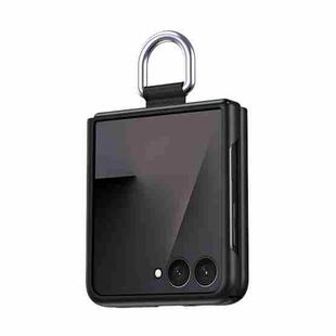 For Samsung Galaxy Flip7 5G Ultra Thin Silk Belt Ring Skin Feel Phone Case(Black)