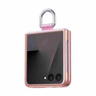 For Samsung Galaxy Flip7 5G Ultra Thin Silk Belt Ring Skin Feel Phone Case(Rose Gold)