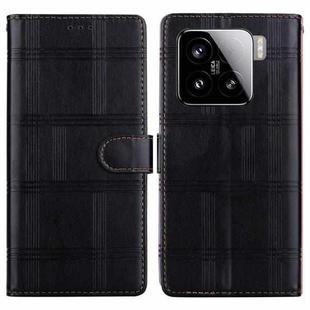 For Xiaomi 15 Embossed Checkered Leather Phone Case(Black)
