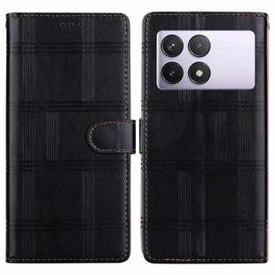 For Redmi K70E / Poco X6 Pro Embossed Checkered Leather Phone Case(Black)