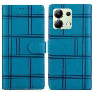 For Redmi Note 13 4G Embossed Checkered Leather Phone Case(Blue)
