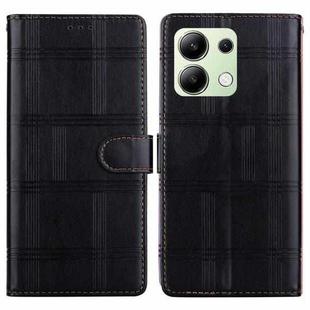 For Redmi Note 13 4G Embossed Checkered Leather Phone Case(Black)