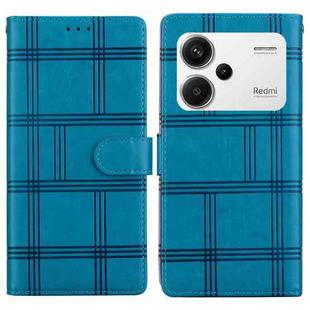 For Redmi Note 13 Pro+ Embossed Checkered Leather Phone Case(Blue)